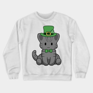 St Patrick Black Tabby Kitty Crewneck Sweatshirt